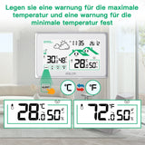 Baldr Wireless Weather Station Digital LCD Temperature Humidity Meter DCF Radio Alarm Clock Calendar Forecast Sensor Frost Point