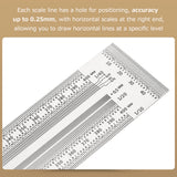 Stainless Steel High-Precision Scale Ruler T-Type Hole Ruler Right Angle Ruler Multifunctional Woodworking Scribing Mark Line
