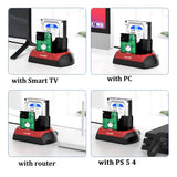USB to 2.5/3.5" SATA IDE Hard Drive HDD SSD Reader Docking Station Dual Bay External Disk Box