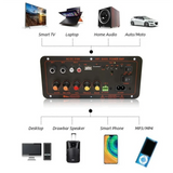 B02B-Bluetooth5.0 Audio 300W Amplifier Board D300 Subwoofer Dual Microphone AMP Amplificatore Module Car Media Player EU Plug