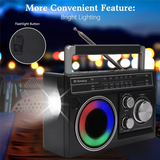 Multifunction Solar Retro Radio Outdoor Emergency Bluetooth FM AM Radio Player Disaster Prevention Radio With Lighting