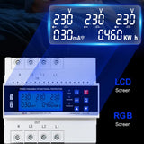Three-phase Tuya WiFi 220V 60A Self-resetting Overvoltage Undervoltage Overload and Leakage Protection Device LCD Energy Meter