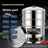 2025 Commercial Multi-Layer Electric Steamer - Large Capacity Non-Magnetic Stainless Steel with Timing Function