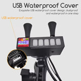12V Motorcycle Phone Clip Speaker With 2.5 Inch*2 Loudspeakers USB Waterproof Cover Design BT Call Smartphone Charger MP3 Player