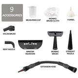 Custom Handheld Pressurized Steam Cleaner – Portable Steamer with 9-Piece Accessory Set for Home & Car