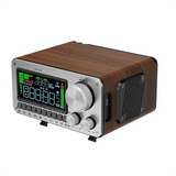 HRD-802 Full-Band Radio With Bluetooth Smart APP Control Dual Speaker System Featuring Wooden Cabinet Signal Repeater