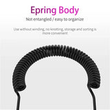 3.5mm Single Side Earphone, Silicone Mono Wired Earbuds Spring Retractable Coiled Cable for Walkie Talkies Phone MP3 Players