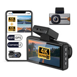 New 4K+4K front and rear dual recording supports GPS track high-definition night vision driving recorder