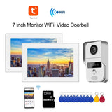 1080P TUYA 7 Inch 2 LCD Touch Screen Video Intercom Access Control Wifi Video Doorbell System Doorphone Door RFID Unlock Camera