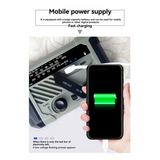 Multi-Function Solar Emergency Radio With AM/FM Bands Large Flashlight Hand-Crank Generator Portable Cell Phone Charger