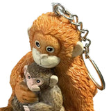 3D Resin Monkey Keyring Charm Pendant Lightweight Cute Monkey Holding Plush Pendant for Women Girls Backpack Purse Car Keys
