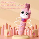 Children's Multifunctional Microphone Colorful Light Effect Cartoon Cute Pet Bluetooth Connection TF Card Mode Voice Changing