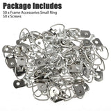 100Pcs/Set Metal D Ring Picture Frame Hangers with Screw Photo Frame Accessories