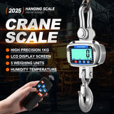3-5T Industrial Digital Crane Scale High Precision 1kg LCD Display Hanging Hook Scales Temp-Humidity Mointor Remote Control
