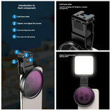 67Mm ND2-ND32 Filter Universal Phone Clip With Threaded Adapter Ring Cold Shoe For Iphone 16 15 Galaxy S24 DSLR