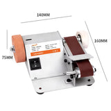Mini Portable Belt Sander Kit– 250W Small Desktop Grinder & Sharpening Machine with Adjustable Speed