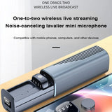 AI noise reduction wirelesslavalier microphone classic drag two intelligent noise reductionreverberation livebroadcastmicrophone