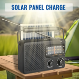 R-2011BTS Portable Stereo Radio AM FM SW Radio With TF Card USB Playback, Solar Charging Emergency Radio For Outdoor