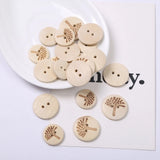 500pcs Wooden Buttons 2 Hole Round Wood Sewing Button for DIY Craft
