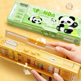 New Double Layer Pencil Case Large Capacity with Combination Lock Stationery Box Mechanical Pen Box School Office