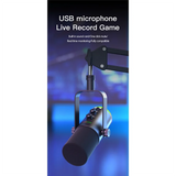 For Podcast For Game Live Streaming USB Dynamic Microphone RGB Gaming MIC Computer Condenser MIC Black