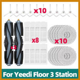 -Replacement Accessories For Yeedi Floor 3 Station Robot Vacuum Cleaner-Main Roller, Side Brush, Mop Pad Cloth, Relpacemet