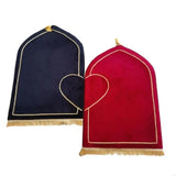 New Pack of 2 Thick Flannel Heart Rug Set for Couple Worship Carpet Islamic Wedding