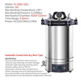 Digital Display Automatic Autoclave Sterilizer Overpressure Self-venting Labs Portable Sterilizer Medical Dental Steamer