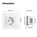 Smart Socket EU Wall Embedded Outlet Energy Monitor Indicator App Remote Control Voice Cotrol Alexa Google Home White/Black