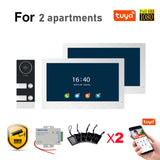 7Inch Touch Monitor Video Wifi Intercom Tuya Smart Home video 2/3/4 Family Apartment doorbell System 1080P Wide angle Camera