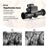 4X Zoom High Definition Night Vision Monocular Video Camera Device with Crosshair Attach for Night Hunting IR Digital Scope