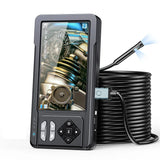 ES03 5" IPS Dual Lens Endoscope Camera Lights 1080P Photo Video Inspection Borescope IP67 Waterproof 16.5FT Industrial
