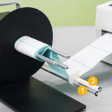 AC 100-240V Electric Label Rewinder 110MM Automatic Label Rewinder 1-10in/sec Speed Adjustable Width CW/CCW Switch