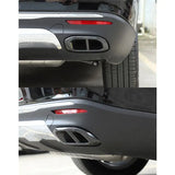 For Mercedes Benz GLC GLE 350 450 GLS W167 X253 X167 20-22 Car Muffler Exhaust Pipe Tail Cover Trim, ABS Carbon Fiber Parts