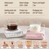 40W Coffee Mug Warmer Cup Heater Heating Pad Warming Coaster for Tea Water Milk 3 Temperature Adjustment Drink Food Heater