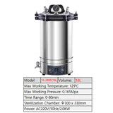 Automatic High Temperature Pressure Steam Sterilizer Pots 18L/24L/30L Portable Pot Sterilization Autoclave Surgical Medical