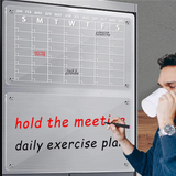 2 Pcs Acrylic Magnetic Dry Erase Board Planner Board For Refrigerator (16Inx12in)