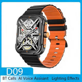 D09 Outdoor Sports Smartwatch Men Metal Craftsmanship Mechanical Design 2-Tone Strap 1.9 Inch IPS DAFIT App 128MB Memory BT Call