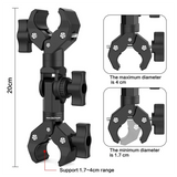 GW-Double Clamp Mount Bracket Magic Arm Clamp For Gopro Insta 360 Camera Monitor Led Light Selfie Stick Motorcycle Bracket