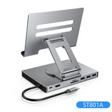 9-in-1 for IPad Pro USB C Hub Stand for M4/M2/Air 13/12.9/11", 4K HDMI, Ethernet, SD/TF Reader, 3xUSB 3.0, Foldable Dock