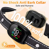 No Shock Dog anti bark Collar,  Beep and Dual Vibration Function Magnetic Charging With Big  Color Screen