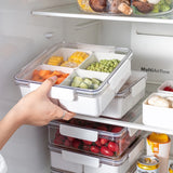 Vegetable Tray with lid Food Storage Container Square Fruit Separator Snack Tray Container with 4 Compartments Container