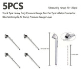 2/5PCS Car Tyre Pressure Test Pen 10-120 PSI Dual Head Bicycle Tyre Pressure Gauge Car Tyre Pressure Gauge Emergency Use