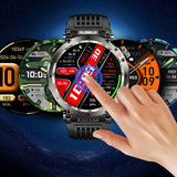 HT30 Outdoor Sports Watchproof Smartwatch Men With Flashlight Compass BT Calls Remote Control Photography Heart Rate Monitor