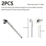 2/5PCS Car Tyre Pressure Test Pen 10-120 PSI Dual Head Bicycle Tyre Pressure Gauge Car Tyre Pressure Gauge Emergency Use