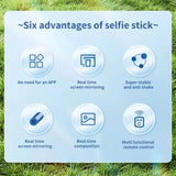 New Telescopic Portable Tripod Adjustable Height Stable Base Selfie Stick 360° Rotation Lightweight Design Live Streaming Stand