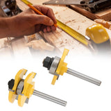 2Pcs T shape Router Bit 3 Teeth 1/4 Shank Woodworking Tool for Wood MDF Particle Board Wood Milling Tools