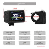 ABWG-Ebike Display for KT TF01U 24V 36V 48V Intelligent Colorful LCD Meter Waterproof Joint Electric Bicycle