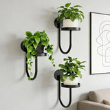2025 New 3Pcs Wall Mounted Plant Holder Metal Flower Pot Wall Hanging Shelf for Indoor Greenery Display Efficient Design
