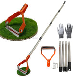 Adjustable Scuffle Hoe Detachable Dethatching Rake Garden Lawn Leaf Rake Soil Cultivator Lawn Aerator Tool with Long Handle